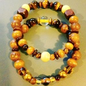 Mens/Womens Chrystal/Wood/Glass beaded bracelet